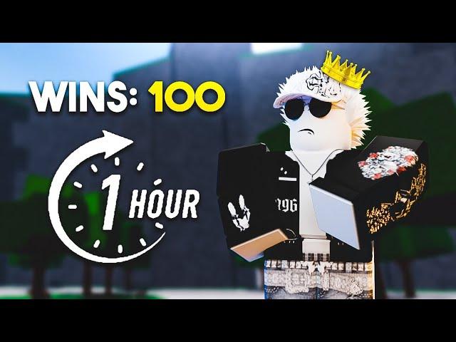 How Many "1V1 WINS" Can I Get In 1 HOUR | The Strongest Battlegrounds