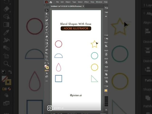 Blend Shapes easily using Adobe Illustrator