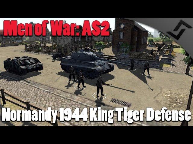 Men of War: Assault Squad 2 - Normandy 1944 King Tiger Defense - German Soldiers Mod Gameplay