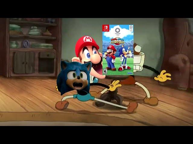 Cuphead show No Fighting Meme (SONIC VS MARIO)