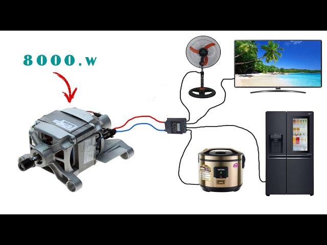 How to turn a washing machine motor into a 250v generator