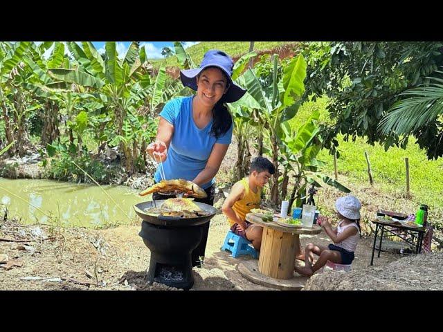 Pescando e fazendo uma fritada na beira do poço, melhor tilápia que eu já comi na vida!