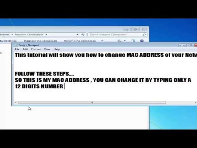 How to change MAC ADDRESS on windows 7