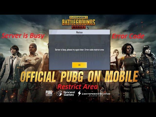 PUBG MOBILE LITE | Server busy | Restricted Area | Error Code Fixed