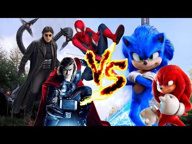 SONIC & KNUCLES Vs Spider-Man, Thor & Doc Ock - Epic Supercut Battle!