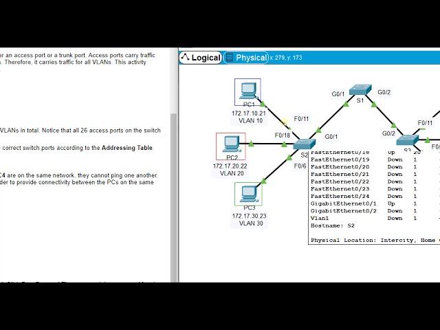 Packet Tracer 3.4.5 - Configure Trunks