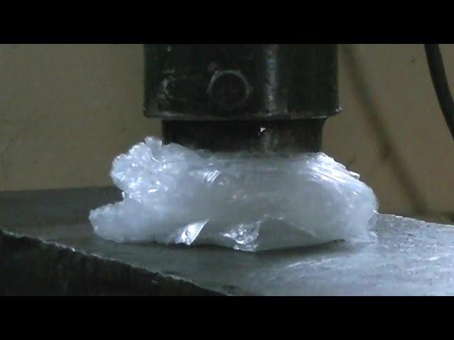 Crushing bubble wrap with Hydraulic PRESS