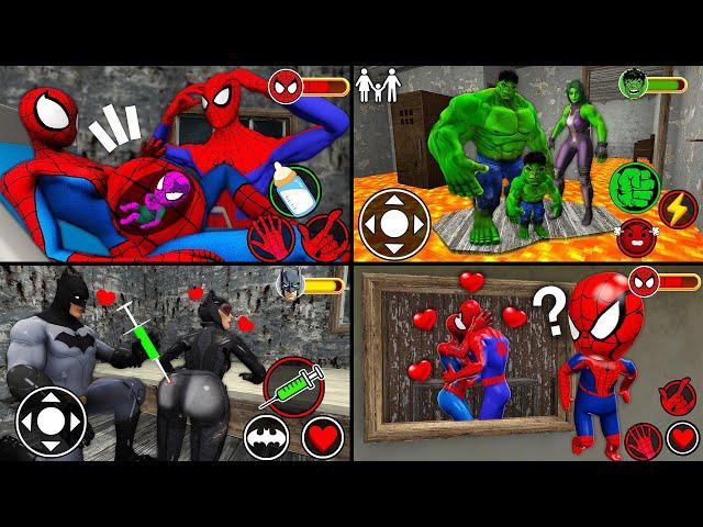 Playing as ALL SUPERHEROES Families SPIDERMAN, HULK, IRONMAN & BATMAN VS Granny