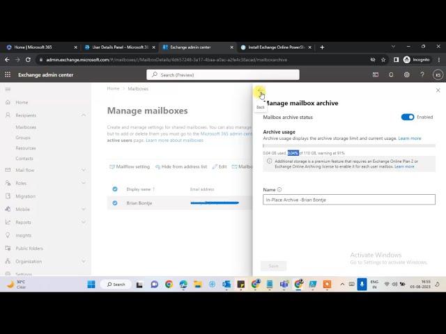 How to enable archive mailboxes for Microsoft 365 user and speed up the archive thought PowerShell