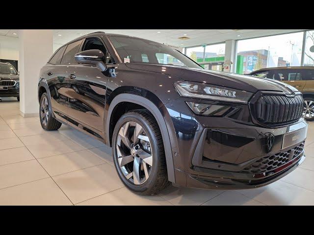 New Skoda Kodiaq Sportline IV in Black Magic walk around in 4k