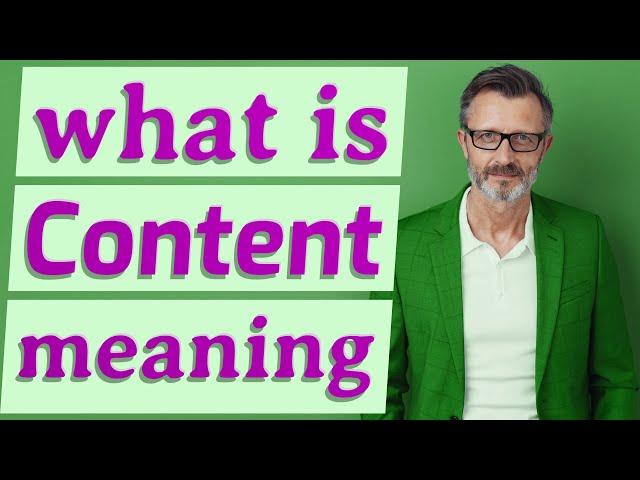 Content | Meaning of content