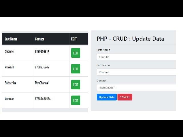 PHP-CRUD - Edit and Update Data in PHP - Part 3/4