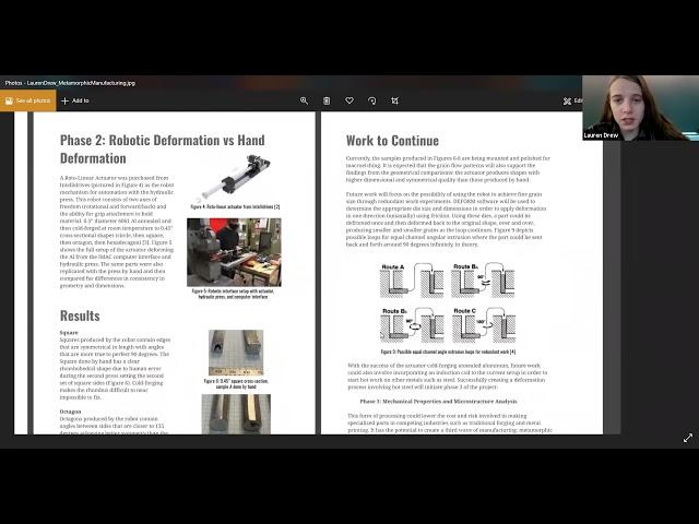 Lauren D. - Metamorphic Manufacturing - VURS 2021