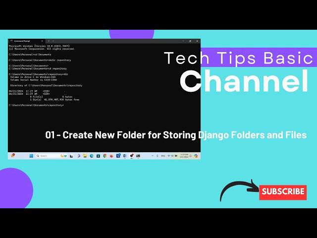 01 - Create New Folder for Storing Django Folders and Files #tips #python #django #windows #tutorial