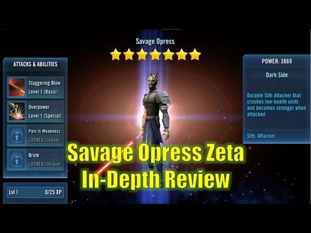 Star Wars Galaxy of Heroes: Savage Opress Zeta In-Depth Review