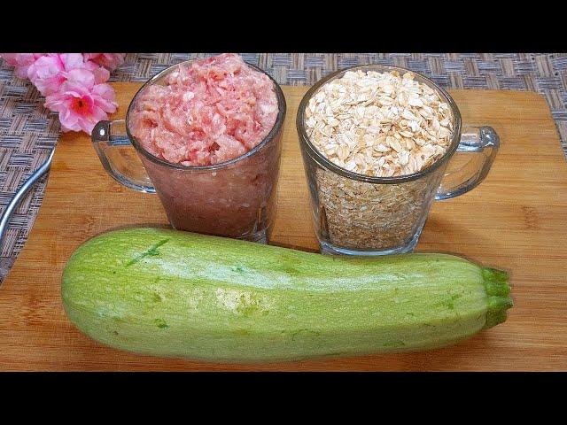 Zucchini + oatmeal + minced meat! This is such a yummy! Best Flour Free Recipe