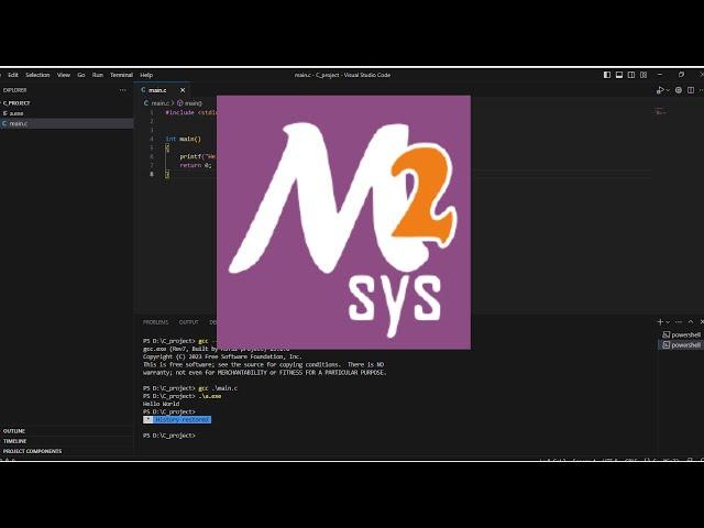 How to install MSYS2 and configure it in Visual Studio Code to run C/C++ code