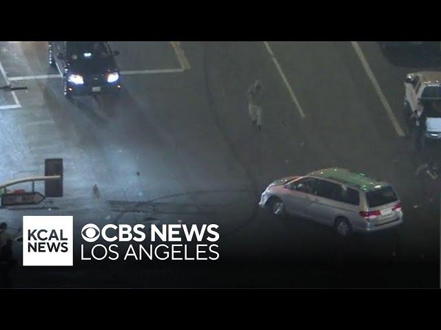 Driver is arrested for reckless driving near protests in downtown LA