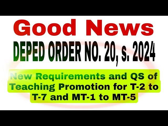 Good News! Latest DepEd Order No. 20, s. 2024