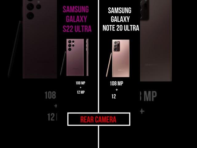 Samsung Galaxy S22 Ultra vs Samsung Galaxy Note 20 Ultra 5G   #shorts