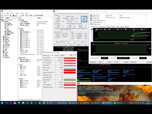 i5 8400 GT1030 H110M DDR3 CPU GPU stress/stability test furmark