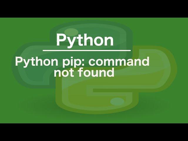 python pip: command not found