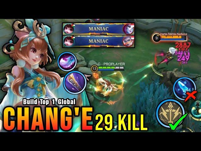 29 Kills + 2x MANIAC!! Chang'e Insane Attack Speed Build - Build Top 1 Global Chang'e ~ MLBB