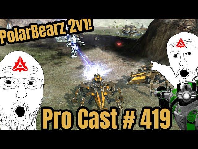 Polarbearz 2v1! Supreme Commander 2 Pro Cast# 419 2v1 on Treallach Island - Steal Speaks