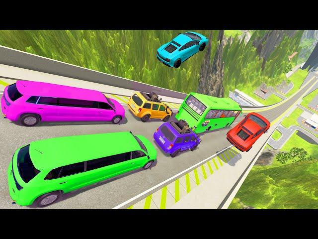 Epic High Speed Cars Jumps and Big Trucks vs Speed Bumps vs Deep Water  Potholes | HT Gameplay Crash