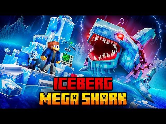 A MEGA SHARK IN CHASING ME ON AN ICEBERG IN MINECRAFT!