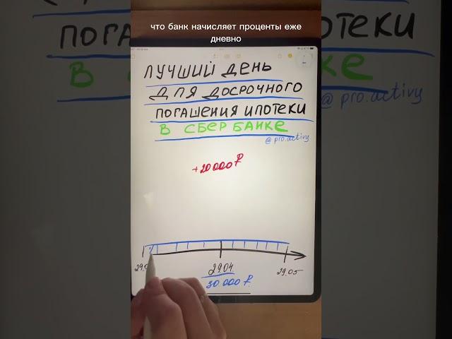 ️ЛУЧШИЙ ДЕНЬ ДЛЯ ДОСРОЧНОГО ПОГАШЕНИЯ ИПОТЕКИ В СБЕРБАНКЕ️ #ипотека#деньги#капитал#сбербанк#shorts