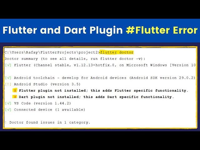 Flutter and Dart Plugin not installed [Error Solved] - (Flutter Tutorials)