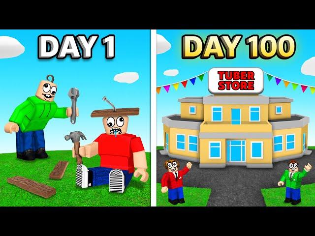 We Spent 100 Days Building A STORE in Roblox! (tycoon)