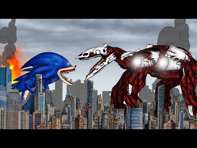 Shin Sonic Tapes vs Infected Sky . Animation Drawing Cartoon.