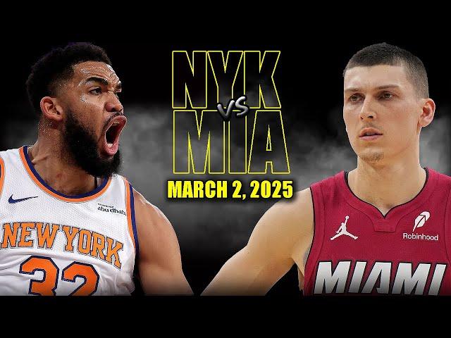 New York Knicks vs Miami Heat Full Game Highlights - March 2, 2025 | NBA Regular Season