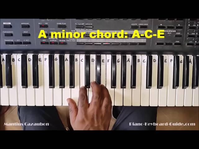 How to Play the A Minor Chord on Piano and Keyboard - Am, Amin Chord