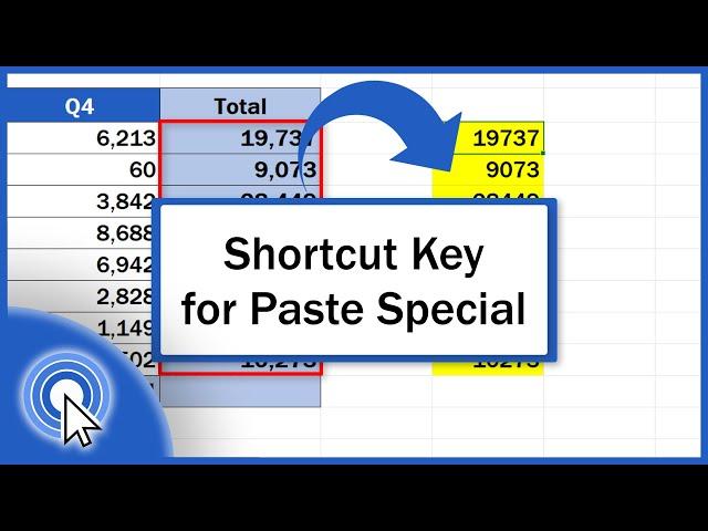 Shortcut Key for Paste Special in Excel (Excel Shortcuts)