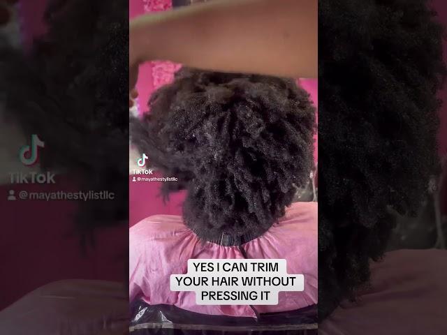 Yes i can trim your hair without a silk press