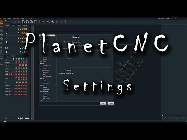 PlanetCNC - Settings