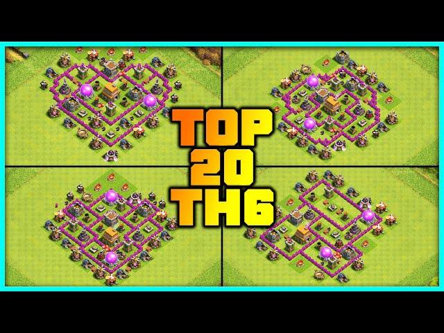 New Best Th6 base link War/Trophy Base (Top20) With Link in Clash of Clans - th6 war base 2020