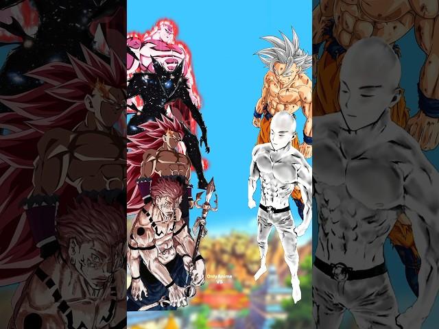 Goku & Saitama vs Jiren, Garou, Goku black, & Sukuna