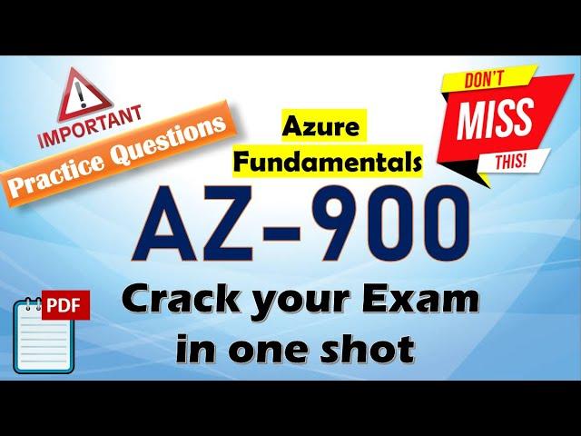 AZ-900: 428 Questions - 2024 | PDF Available | Azure Fundamentals Practice Exam Questions | #az900