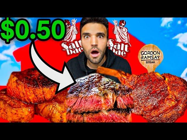 LIVING on WORLD'S BEST STEAKS for 24 HOURS (Gordon Ramsay, Guga Foods, Salt Bae & MORE)!