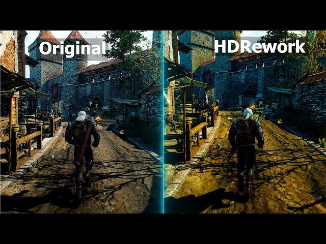 Witcher 3 Original vs HD Reworked Graphics Comparison