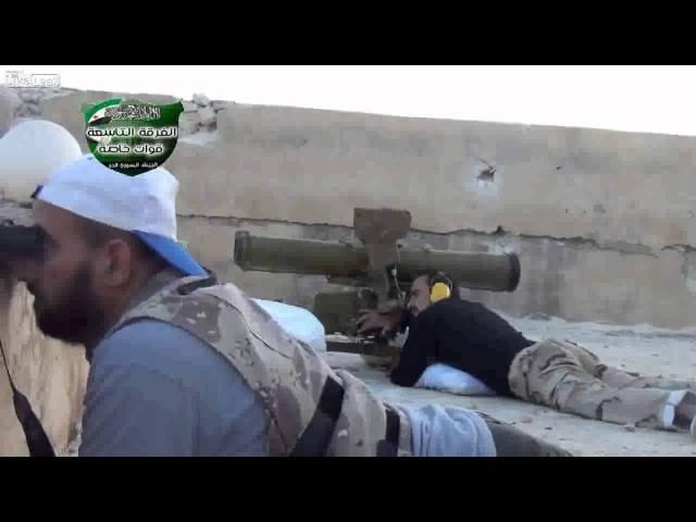 FSA rebels hit SAA AFV with AT 5 9M113 Konkurs ATGM