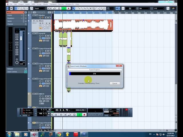 Cubase Export Audio Mix down!