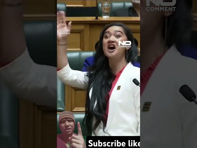 New Zealand MP Hana-Rawhiti Maipi-Clarke performed a haka in a powerful speech during her first#shor