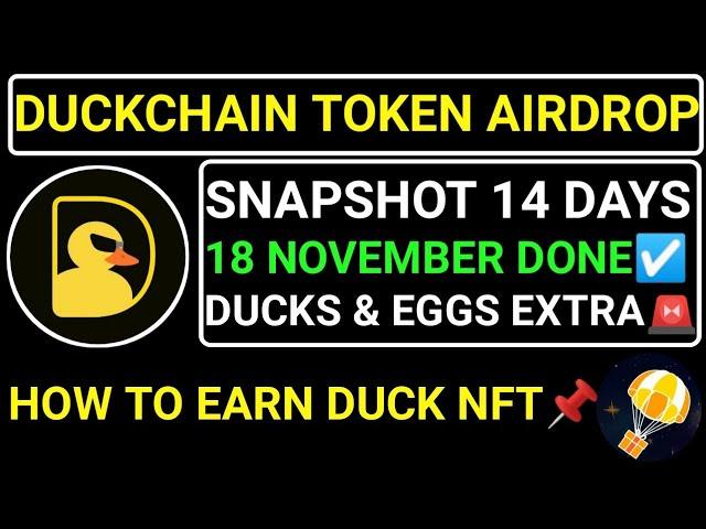 DUCKCHAIN TOKEN AIRDROP14 DAYS LEFT! SNAPSHOTHOW TO EARN EXTRA DUCKS NFT+EGGS️#blum #major #toma