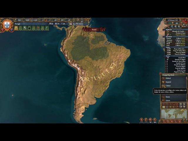 EU4 - Timelapse - Portugese South American Empire