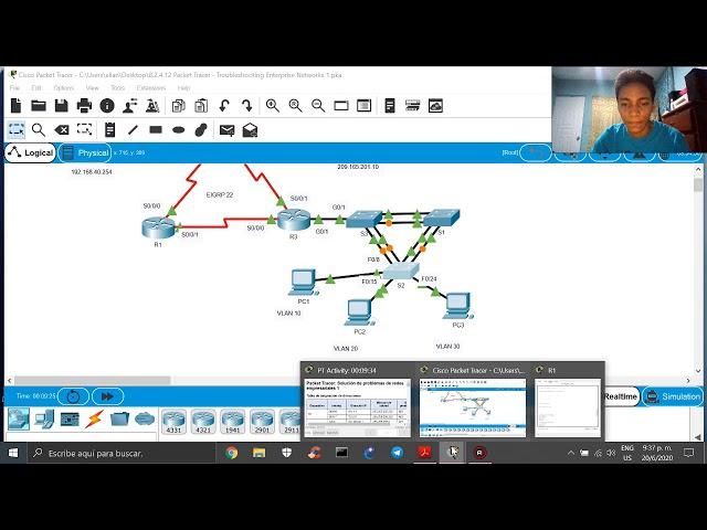 CCNA 4 - 8.2.4.12 Packet Tracer - Troubleshooting Enterprise Networks 1 Instructions - By VeryTutos